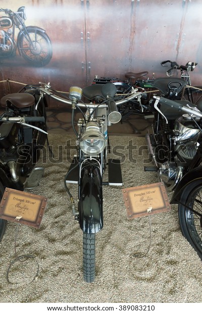 Rapaliai, Lithuania - July 26,2015:   country\
tourism farmstead, located on picturesque historical Samogitia. On\
the estate is situated Motorcycle Museum with current exhibits\
different eras.