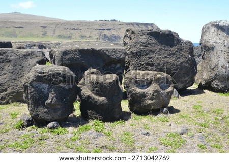 Rapanui, Easter, Island, moai, statues, Pacific, light, golden, sunrise, sunset, magic, mystical, serenity, peace, calm, landscape, ocean, volcanic, heritage, culture, ancient, stone, nature, sky, hor
