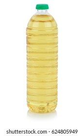 Rapeseed Vegetable Oil Bottle Rape Isolated On A White Background