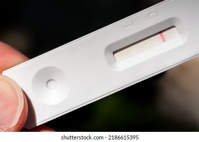 Rapid Antigen Self Test Swab For Covid19 Or Sars CoV 2 Virus Detection At Home, Close Up, Concepts Of Antibodies, Pandemic Infection Prevention And Disease Control In National And World Health Systems