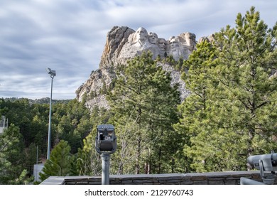 Rapid City, South Dakota: November 25, 2021:  Mount Rushmore National Memorial. About Two Million People Visit Mount Rushmore Per Year.