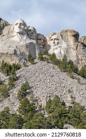 Rapid City, South Dakota: November 25, 2021:  Mount Rushmore National Memorial. About Two Million People Visit Mount Rushmore Per Year.