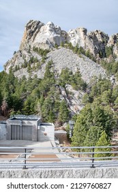 Rapid City, South Dakota: November 25, 2021:  Mount Rushmore National Memorial. About Two Million People Visit Mount Rushmore Per Year.