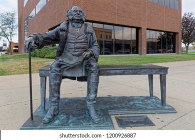 RAPID CITY, SOUTH DAKOTA, September 11, 2018 : The City Of Presidents Is A Series Of Life-size Bronze Statues Of Past Presidents Along Rapid City Streets.