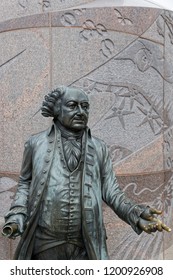 RAPID CITY, SOUTH DAKOTA, September 11, 2018 : The City Of Presidents Is A Series Of Life-size Bronze Statues Of Past Presidents Along Rapid City Streets.