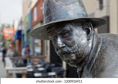 RAPID CITY, SOUTH DAKOTA, September 11, 2018 : The City Of Presidents Is A Series Of Life-size Bronze Statues Of Past Presidents Along Rapid City Streets.