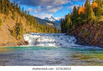 Rapid of the forest river. River rapids in forest. Forest river rapids landscape. River rapids view - Shutterstock ID 2174130515