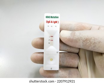 Rapid Test Cassette For KRAS Mutation Test For Lung Cancer. Showing Positive Result