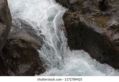 Rapids below Sol Duc Falls, WA - close up looking down