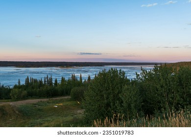 Rapids on Slave River near Fort Smith, Northwest Territories, NT Canada