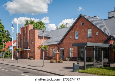 Rapla, Estonia - June 24,  2019: Rapla Cultural Center Is A House With Expressionist Architecture. 