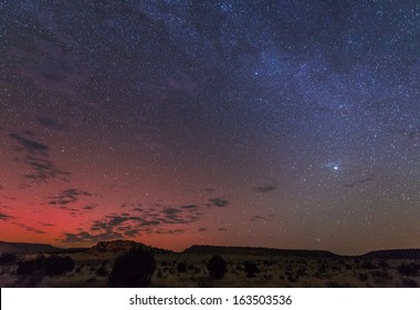 A Rare Aurora Display Over Black Mesa, Oklahoma, USA.