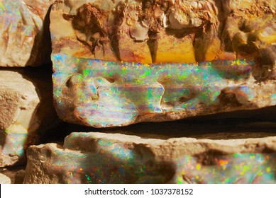 Rare Boulder Opal In Coober Pedy, Australia.