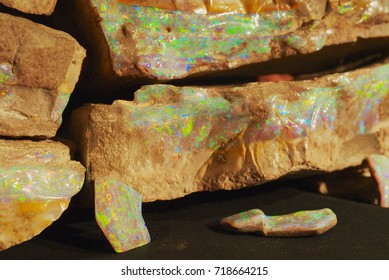 Rare Boulder Opal In Coober Pedy, Australia.