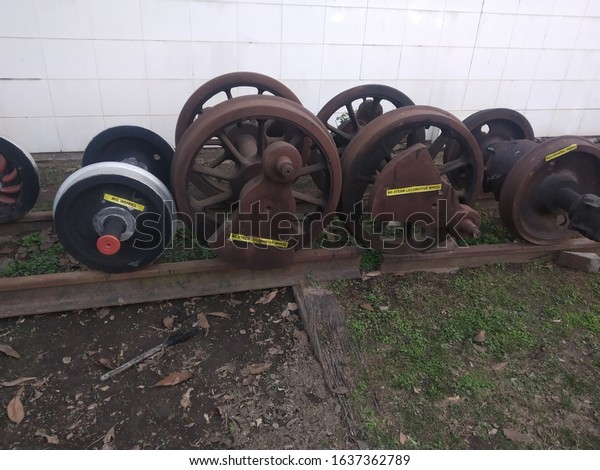 Rare collection of Indian old heritage train or\
rail spare parts and models at Rail Museum, Howrah, Kolkata.\
Picture taken on 2/02/2020