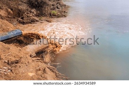 Rare earth mining processing cause pollution in river on southeast asia.