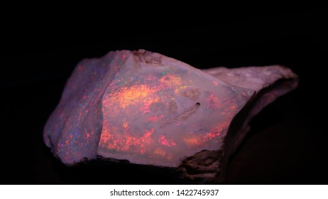 Rare Opal On Black Background