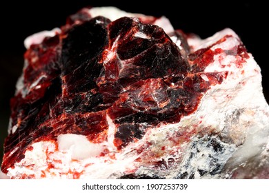 Rare Red Villiaumite Mineral In Fluorcaphite. Poisonous! Fluoride Ion In Water-soluble Form Is What Makes This Mineral Highly Toxic, May Be Fatal If Swallowed Or Inhaled.