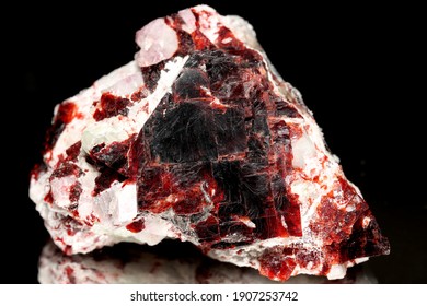 Rare Red Villiaumite Mineral In Fluorcaphite. Poisonous! Fluoride Ion In Water-soluble Form Is What Makes This Mineral Highly Toxic, May Be Fatal If Swallowed Or Inhaled.