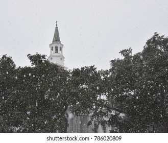 A Rare Snowy Day In James Island, South Carolina