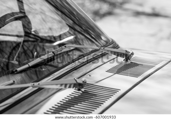 Rarity car wipers.\
Monochrome photo.