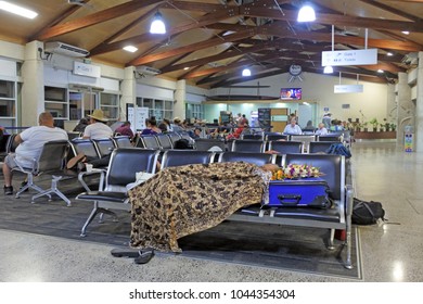 RAROTONGA - DEC 13 2017:Rarotonga International Airport. More Than 122,000 People Visit The Cook Islands Every Year