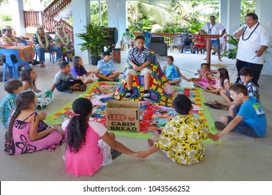 RAROTONGA - DEC 29 2017:Haircutting Ceremony In Cook Islands Began When Missionaries Arrived But In Pre-Christian World Maori Belief That Growing A Boys Hair Long Ensured He Survived Beyond Infancy.