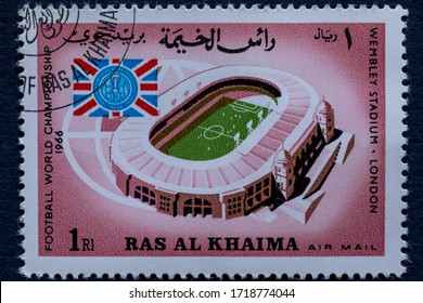 RAS AL KHAIMA - CIRCA 1966. Commemorative Stamp For The Football World Cup Finals Held In England.