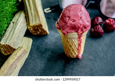 Rasberry Sorbet With Coconut Milk