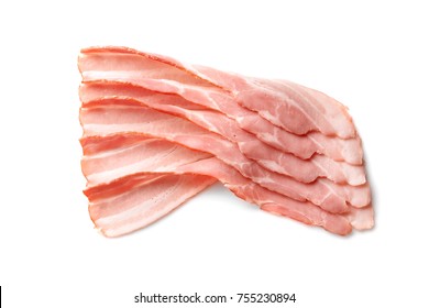 Rashers Of Bacon On White Background