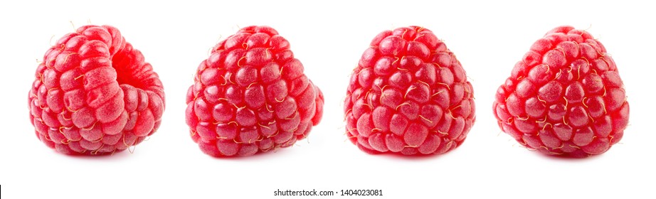 Raspberries isolate set. Raspberry isolated on white background. Red berry closeup. - Powered by Shutterstock