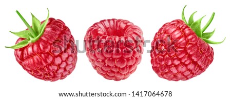 Raspberries isolated on white background close up. Raspberries Clipping Path. Best collection. Professional studio photography