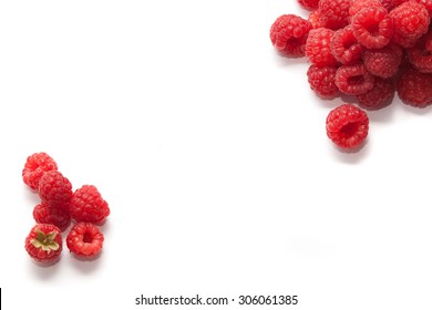 Raspberries on white background - Shutterstock ID 306061385
