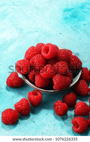 Similar – Frische Himbeeren in einem kleinen Metalleimer