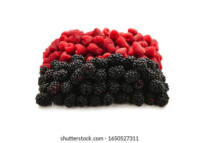 Raspberry and blueberry as a background. 