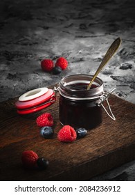 Raspberry And Blueberry Fruit Jam