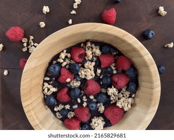 Raspberry Blueberry Granola Vegan Protein Bowl