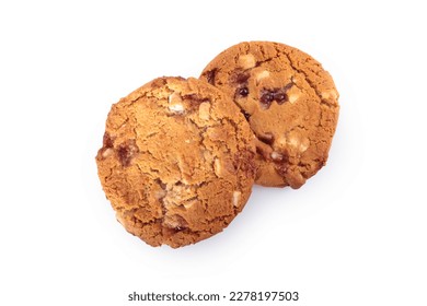 raspberry cookie isolated on a white background