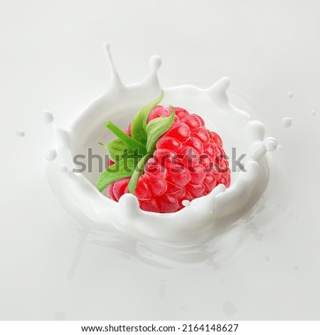 Similar – Chia-Joghurt mit Himbeeren im Glasbecher