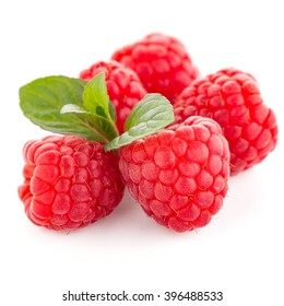 Raspberry fruit isolated over white background
