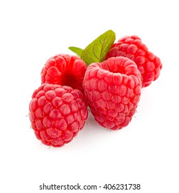 Raspberry Fruit Isolated Over White Background