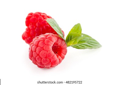 Raspberry Fruit Isolated Over White Background