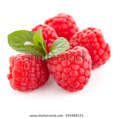 Raspberry fruit isolated over white background