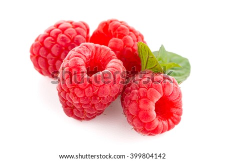 Raspberry fruit isolated over white background