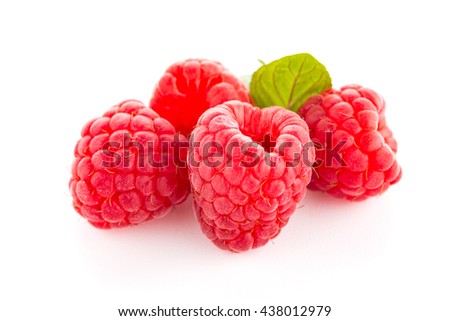 Raspberry fruit isolated over white background