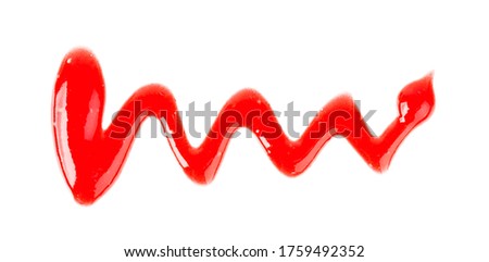 Raspberry jam drizzle isolated on white background. Top view.