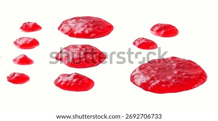 raspberry jam splash or marmalade spot  isolated on white background. raspberry jam isolated on white background. raspberry jam splash isolated.