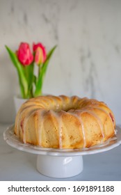 Raspberry Lemon Cake With Tulips