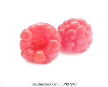 raspberry on white background