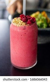 Raspberry And Peanut Butter Smoothie